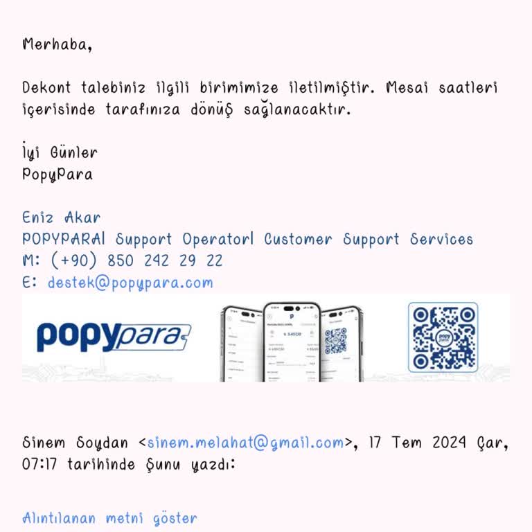 Popy Para Para İadem Yapılmadı Sürekli Geçiştirip Duruyorlar