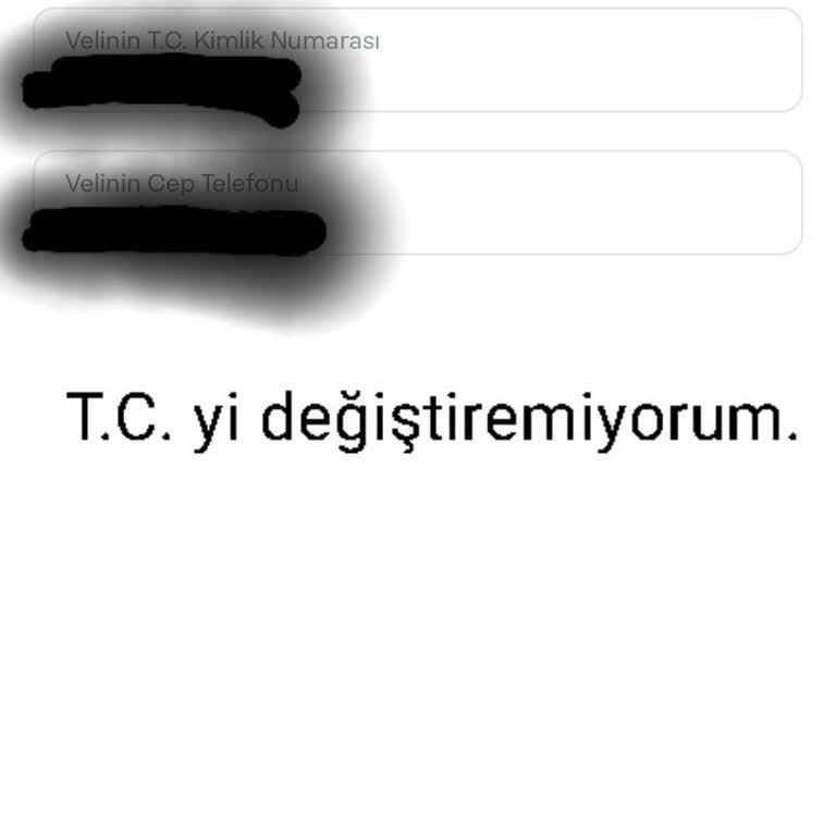 Papara Veli T. C. Sini Değiştiremiyorum