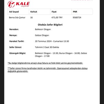 Kale Seyahat'in 2 Buçuk Saat Rötar Yapması Ve Ücret İadesi Yapmaması