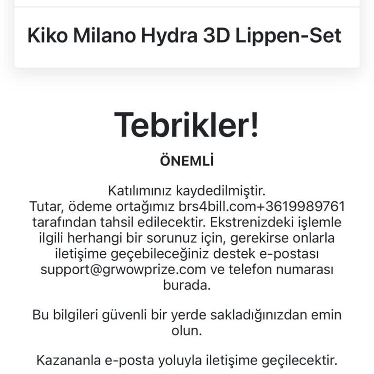 Grtakeprize.com Kiko Parlatıcı Kampanyası Adı Altında Yanıltıldım!