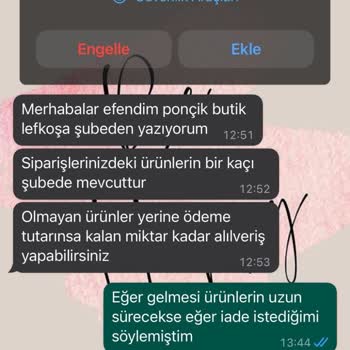 Butik Ponçik Ürünleri Göndermeyip Bir De İade Yapmayan Mağaza!