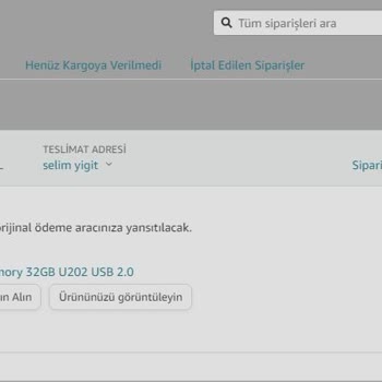 Kolay Gelsin Paketimi Bilgi Vermeden Amazon.com.tr'ye Geri İade Etti