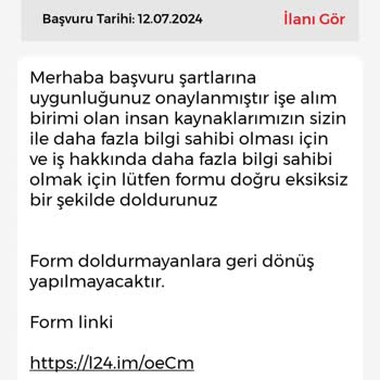İşin Olsun Üzerinden Form Doldurma