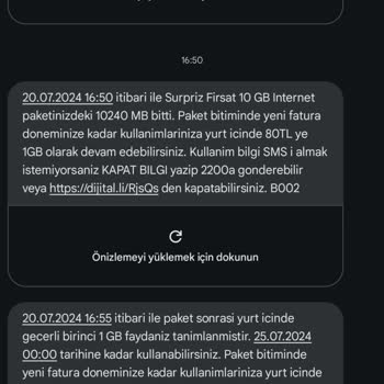 Turkcell TV+ Paketim Varken Data Paketimden Tüketim Yapılması