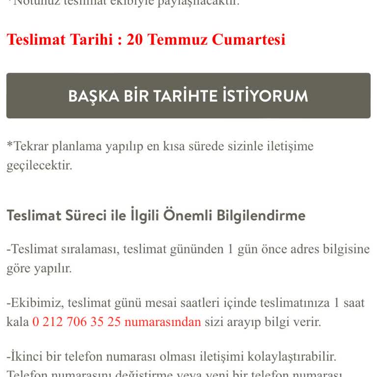 Vivense Teslimat Ekibi İletisim Yok