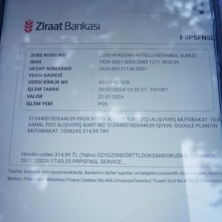 Plantln Para İadesi İstiyorum