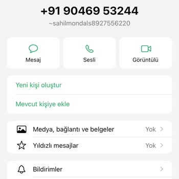 WhatsApp'tan Gelen Mesaj