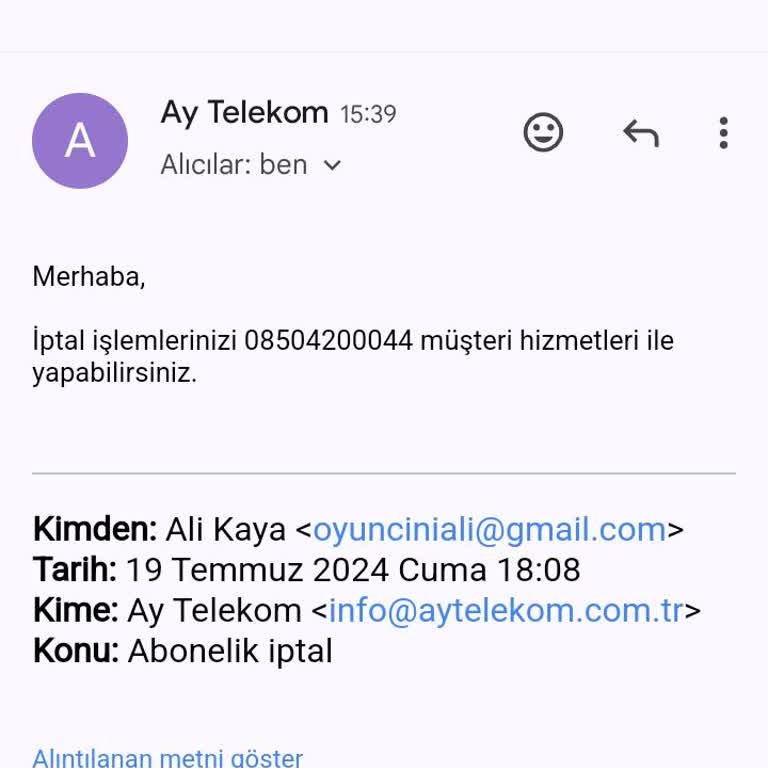 Ay Telekom Abone İptal. Ve Geri Dönüş