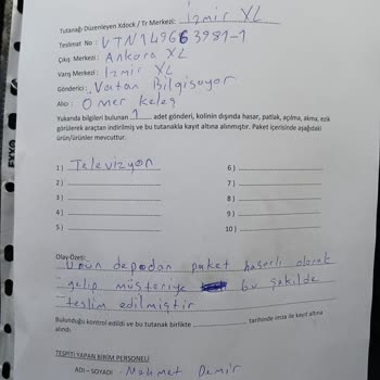 Hasarlı Televizyon Ve Kargo Süreci Hepsijet
