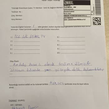 Hasarlı Televizyon Ve Kargo Süreci Hepsijet