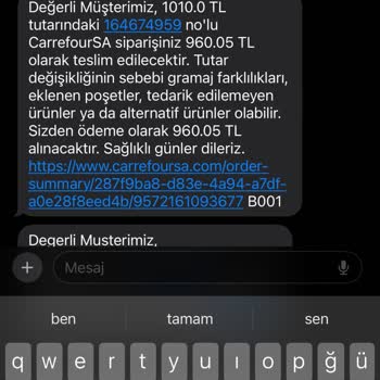 Carrefour SA İadenin Eksik Yapılması