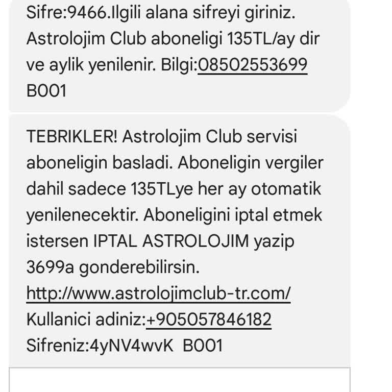 Astrolojim Club İzinsiz Başlatılan Astroloji Üyeliği Hakkında Şikayet