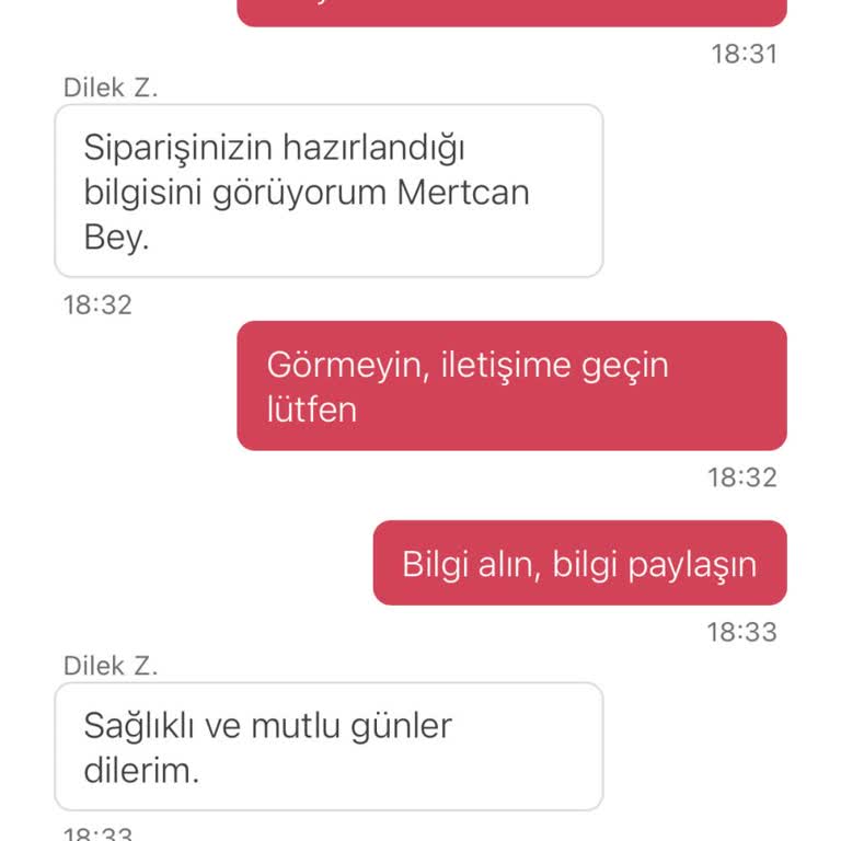 Yemeksepeti Müşteri Temsilcisi Sohbeti Suratıma Kapattı