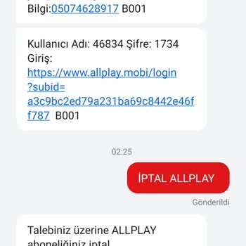 Allplay Aboneliği Para İadesi Alamıyoruz İptal Ettiğimiz Halde