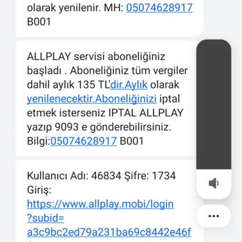 Allplay Aboneliği Para İadesi Alamıyoruz İptal Ettiğimiz Halde