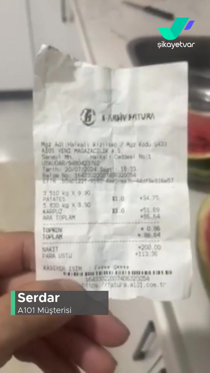 A101 Bozuk Karpuz Değişim Yapılmadı! videonun kapak resmi