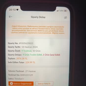 Trendyol Sipariş İptali Hakkında
