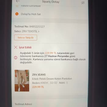 Trendyol Sipariş İptali Hakkında