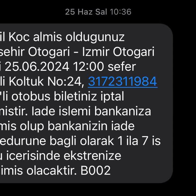 Obilet Ücret İadesi Yapmadı