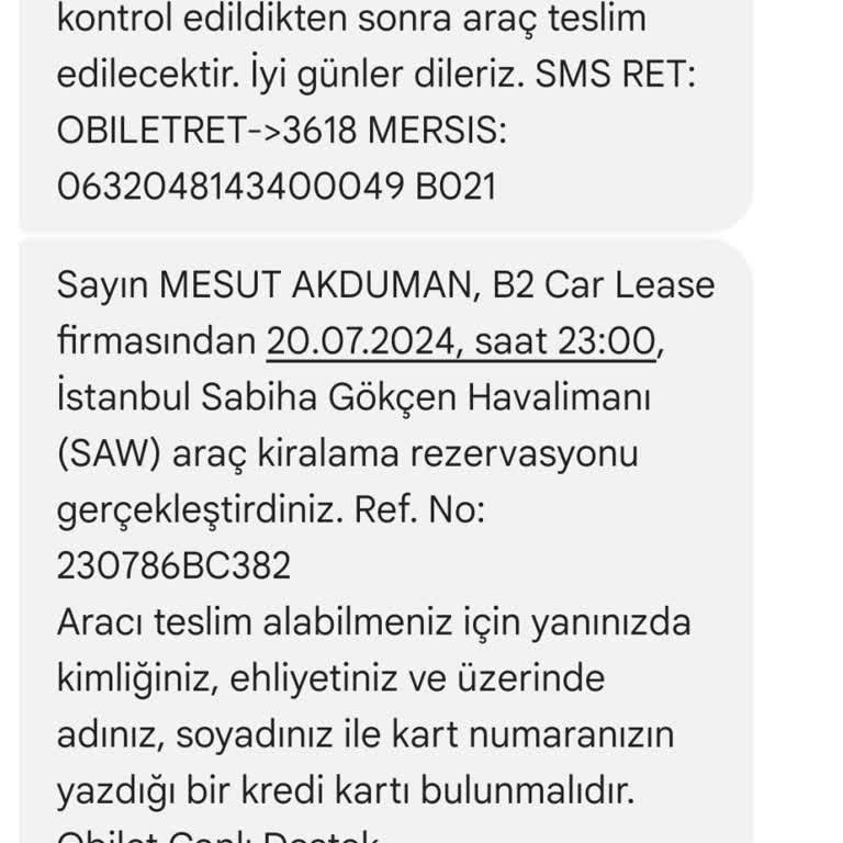 Obilet Araç Kiralama Firması