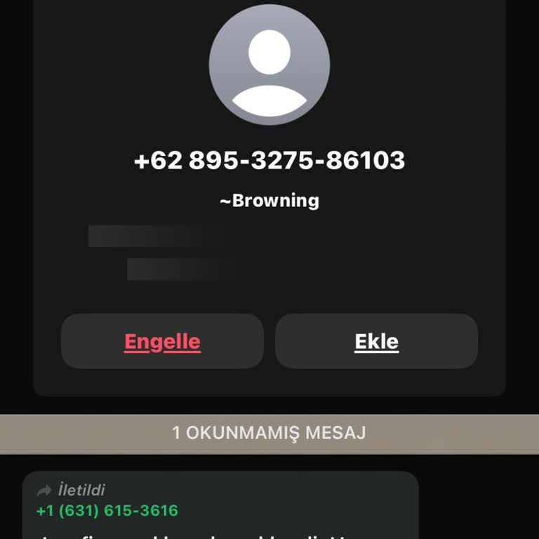 WhatsApp Bilinmeyen Numaradan Mesaj Geldi