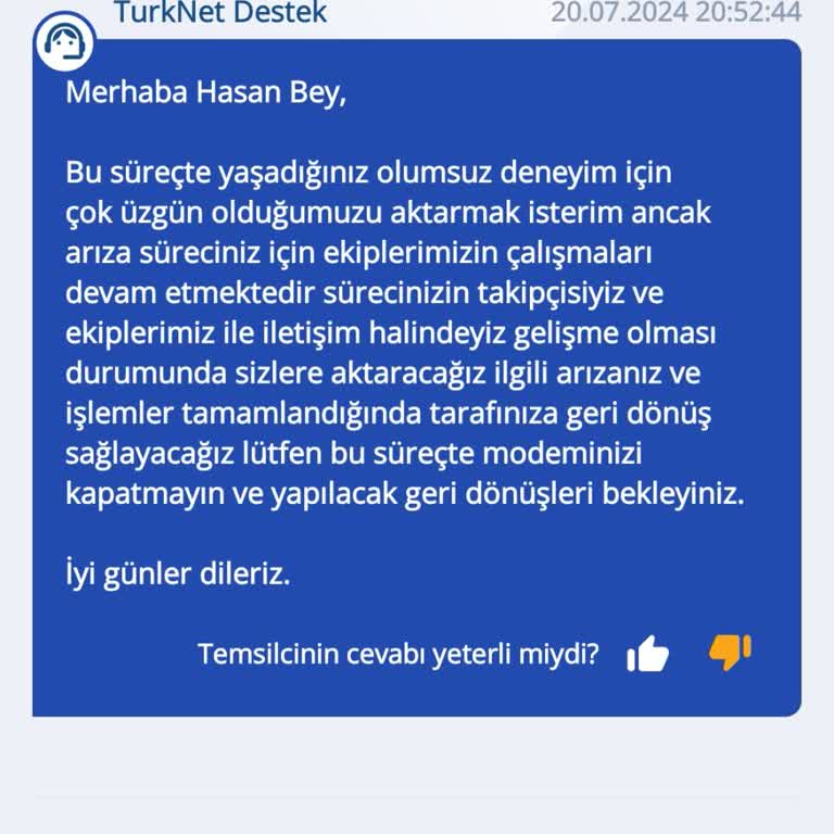 TurkNet Müşteri Hizmetleri Ve Saha Ekibi Hk.