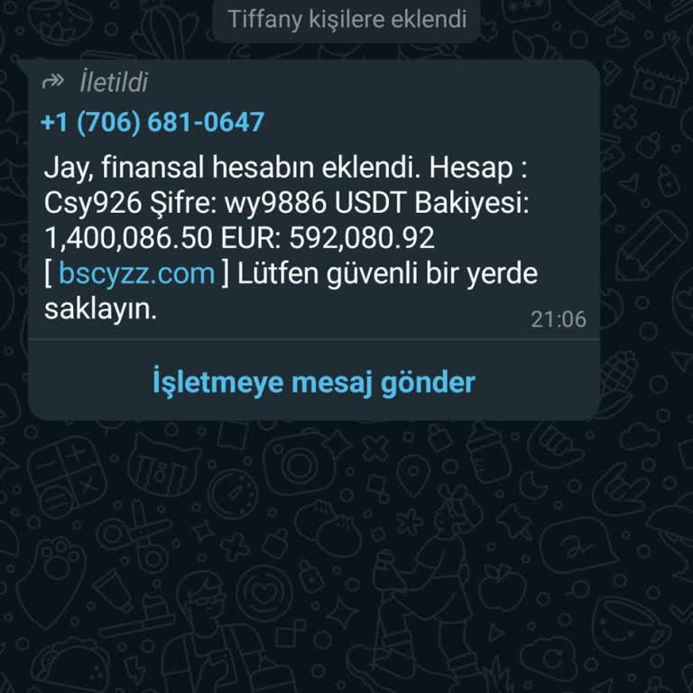 WhatsApp Bscyzz.com Dan Gelen Mesaj