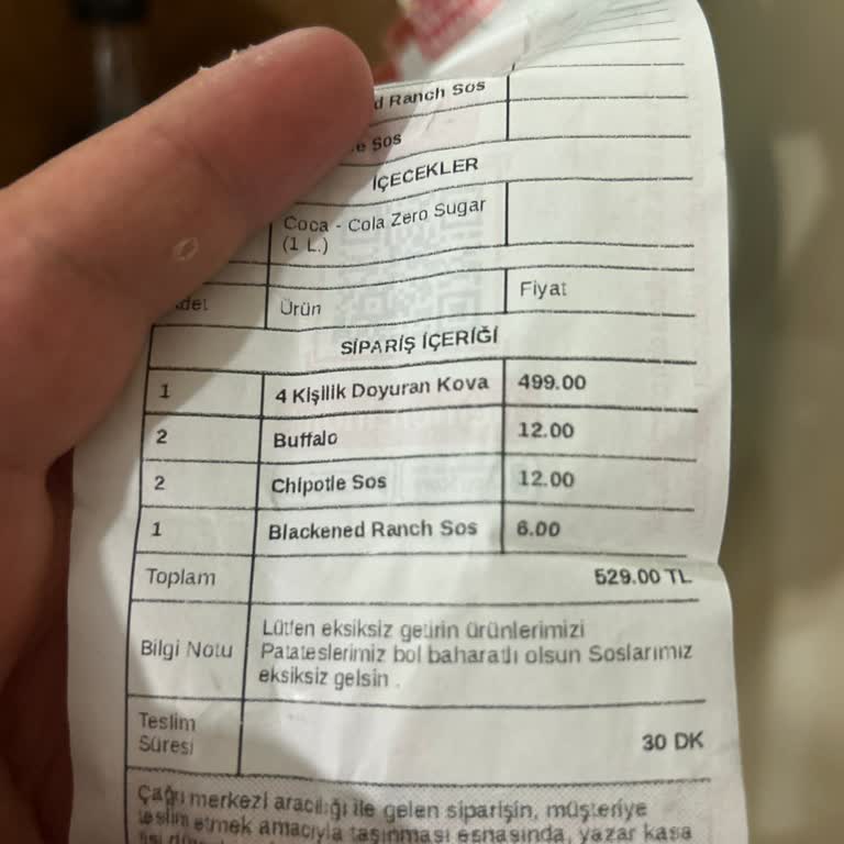 Tıkla Gelsin Eksik Ve Yanlış Sipariş