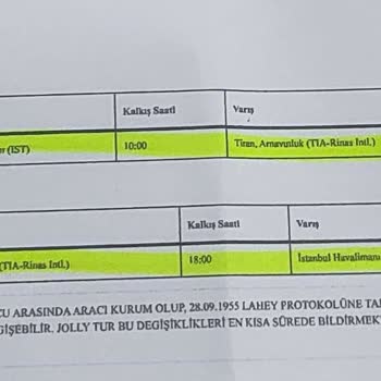 Jolly Tur Un Uçuş Bilgisini Geç Haber Vermesi
