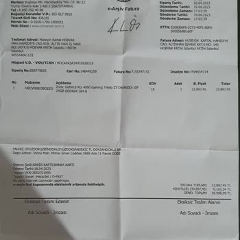 Hepsiburada Ekran Kartı Tamiri Yapılamaması