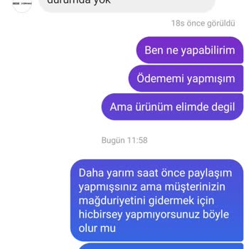 @ozgekorkmaztr Ürünümü Göndermedi.