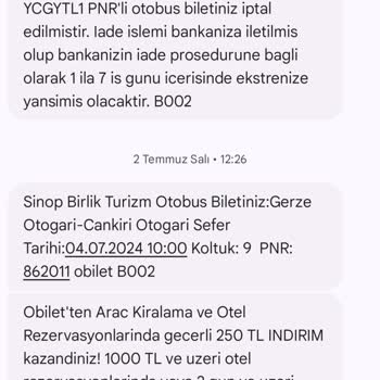 Obilet'ten Aldığım Metro Turizm Paramın İadesini Yatırmadı