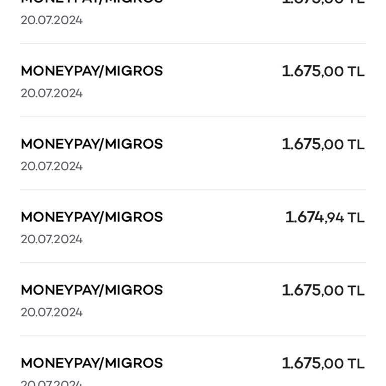 MoneyPay / Migros Kartımdan İzinsiz Para Çekmiş