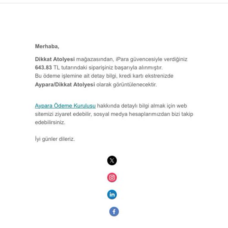 Dikkat Atölyesi Parası Yatmış Olmasına Rağmen Ürünümü Göndermedi