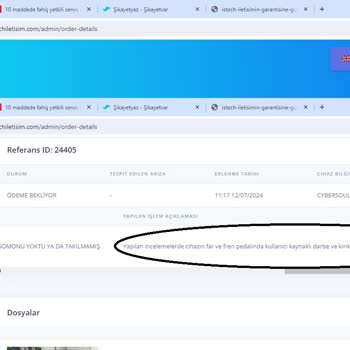 İstech İletişim İlgili Firmanın Cihazımı Garanti Dışı Değerlendirmesi Ve Fahiş Fiyat