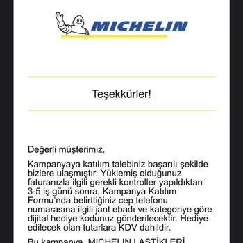 Michelin Lastik- Opet Yakıt Kampanyası Sıkıntısı Hak.