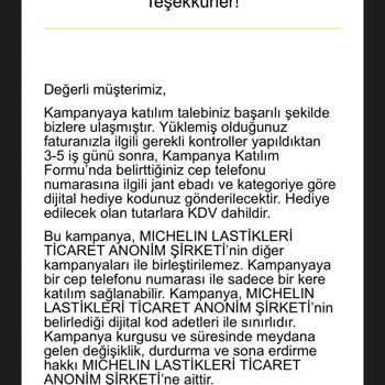 Michelin Lastik- Opet Yakıt Kampanyası Sıkıntısı Hak.