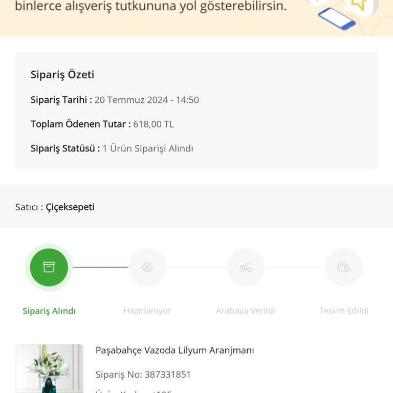 Çiçek Sepeti Paramı Aldı Çiçeği Göndermedi