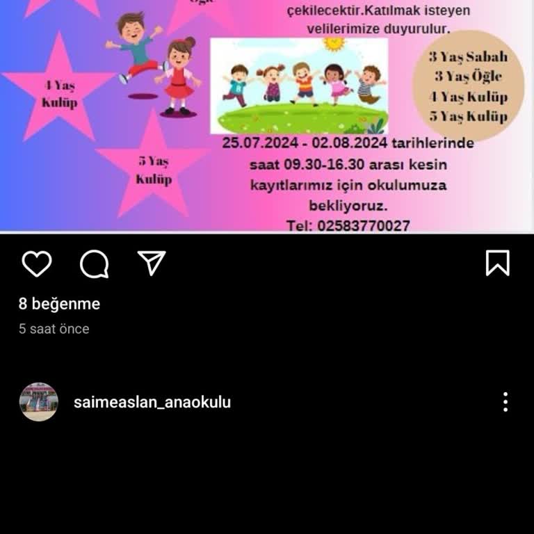 Milli Eğitim Bakanlığı (MEB) Denizli Anaokulu Kura İle Öğrenci Alimi