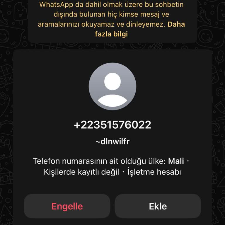 WhatsApp Üzerinden Gelen Şüpheli Mesaj
