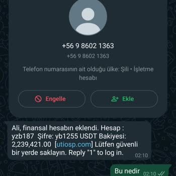 WhatsApp Yetkisiz Finansal Hesap Açma Ve Bilgi Paylaşımı