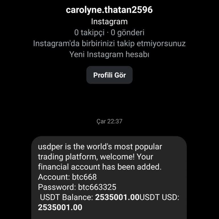Usdper.com Instagram Sahte Hesaplar Tarafından Atılan Mesaj