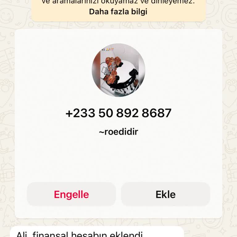 WhatsApp Yoluyla Gelen Mesaj