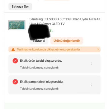 Samsung 55LS03BG Çerçeve Göndermedi