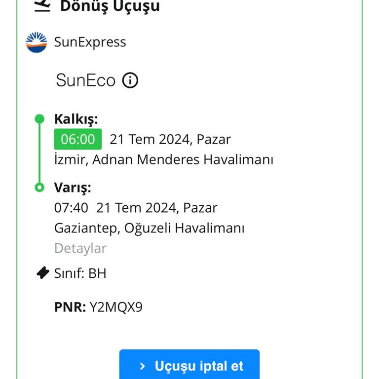 SunExpress Hava Yolları İptal Edilen Uçuşta Bilgi Eksikliği Ve Mağduriyet