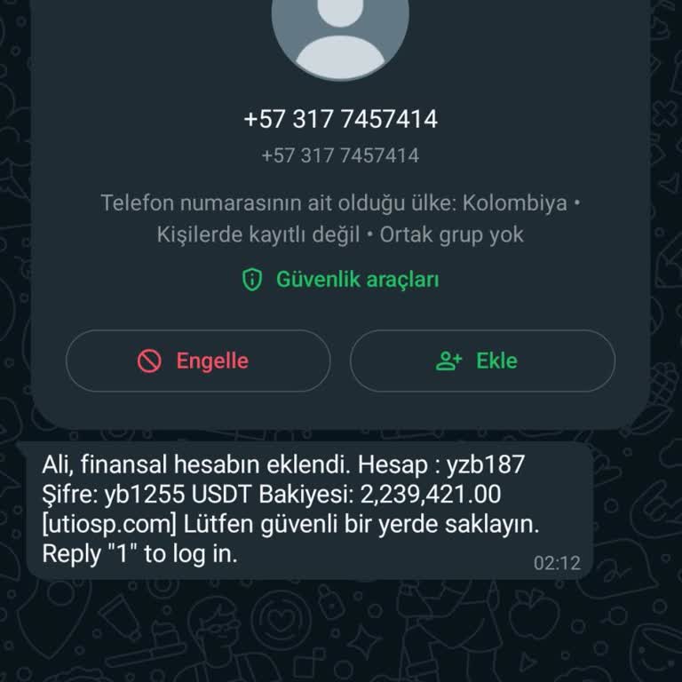 WhatsApp'tan Gelen Mesaj