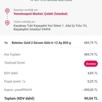 Yemeksepeti Teslim Edildi Yazan Siparişin Teslim Edilmemesi.