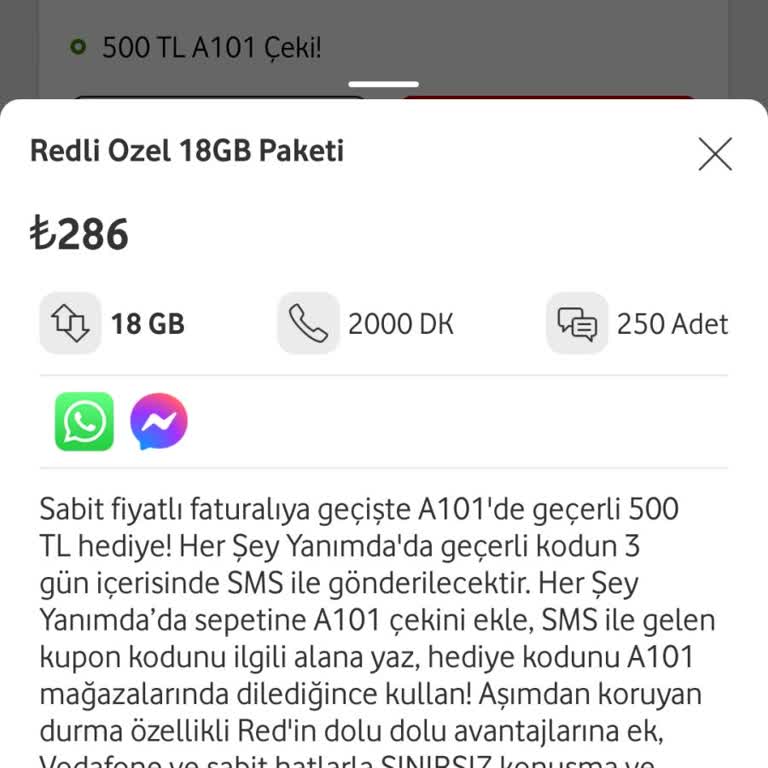 Vodafone Red A101 Hediye Çeki