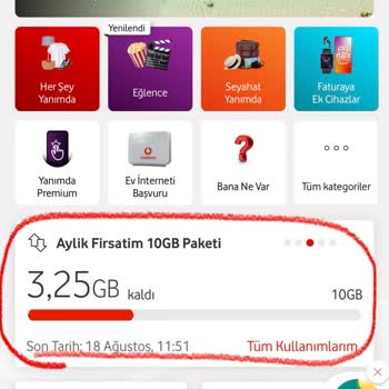 Vodafone Ek Paket Hatası