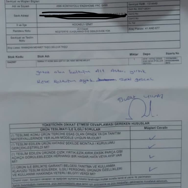 Ankara Konya Yolu Enza Home Ayıplı Ve Kusurlu Mal Teslimi Mağduriyeti